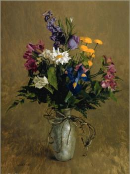 William Whitaker : Pewter Vase with Flowers